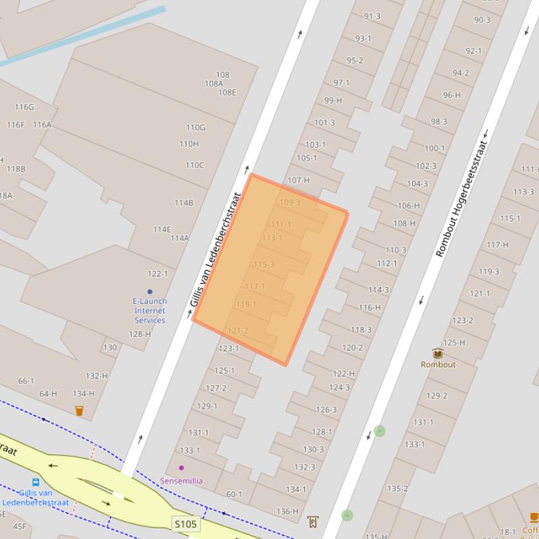 Kaart van postcodegebied 1052VD.