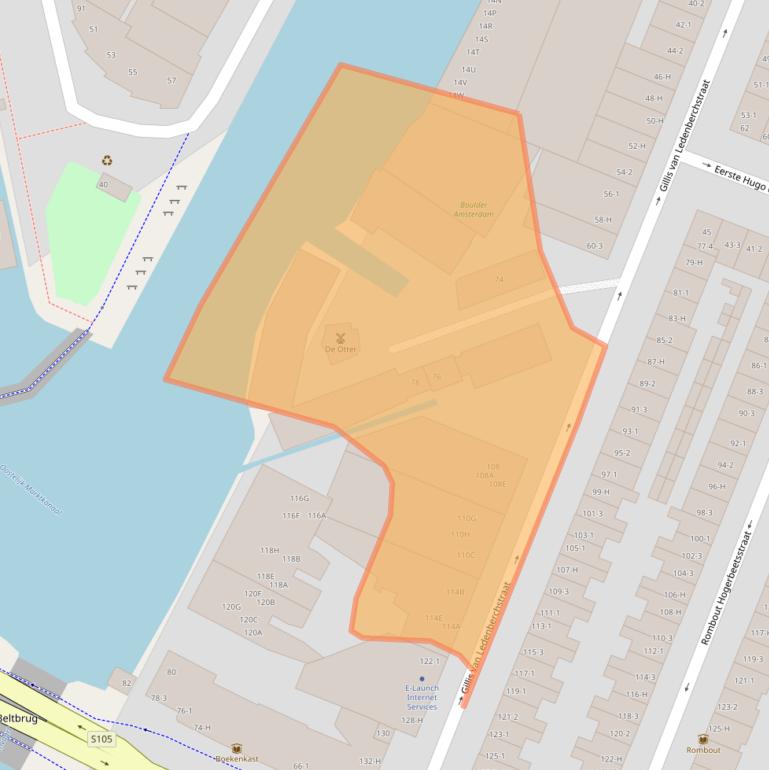 Kaart van postcodegebied 1052VK.