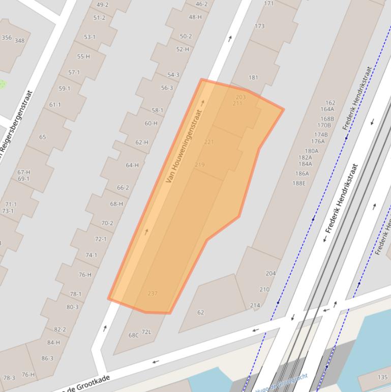 Kaart van postcodegebied 1052WC.