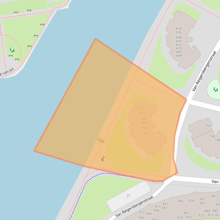 Kaart van postcodegebied 1052WL.