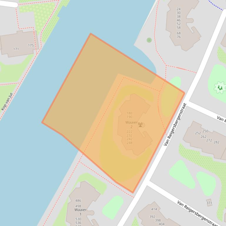 Kaart van postcodegebied 1052WS.