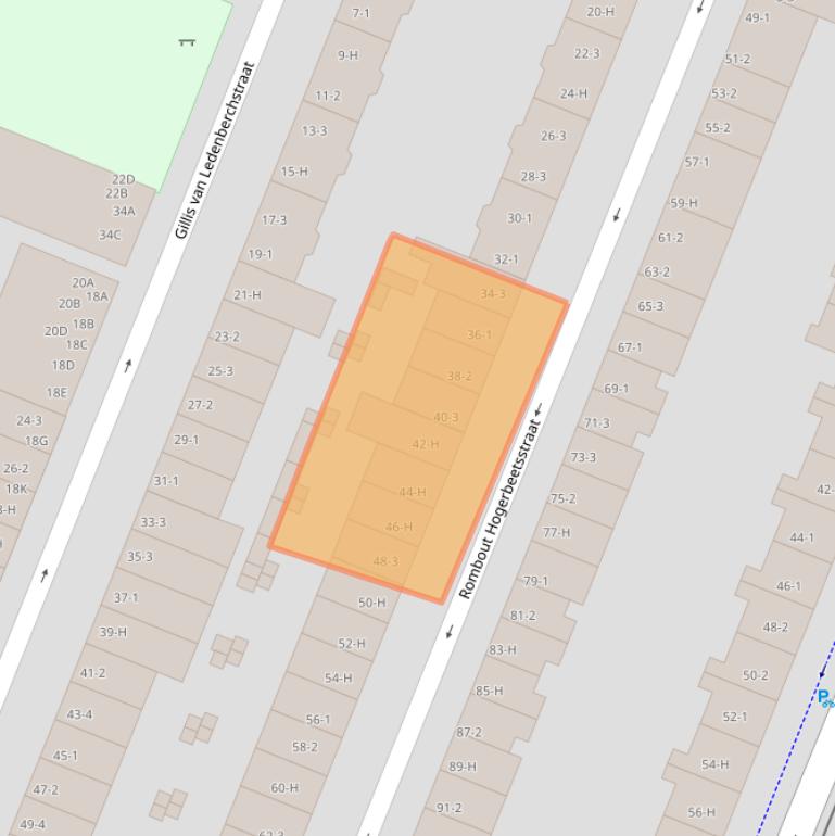 Kaart van postcodegebied 1052XE.