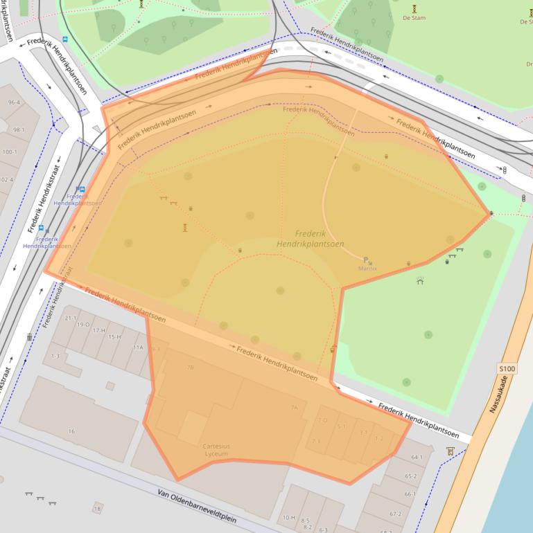 Kaart van postcodegebied 1052XN.