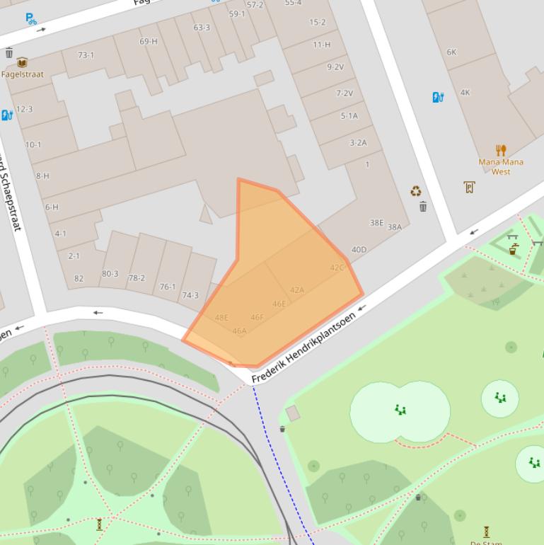 Kaart van postcodegebied 1052XT.