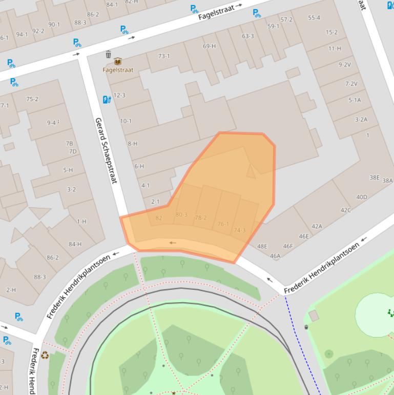 Kaart van postcodegebied 1052XW.