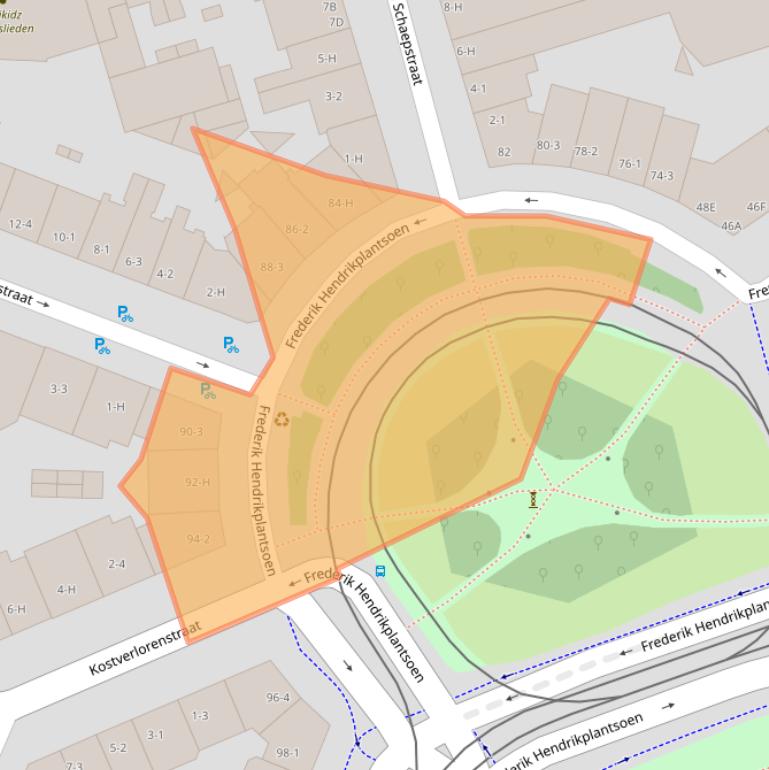 Kaart van postcodegebied 1052XX.