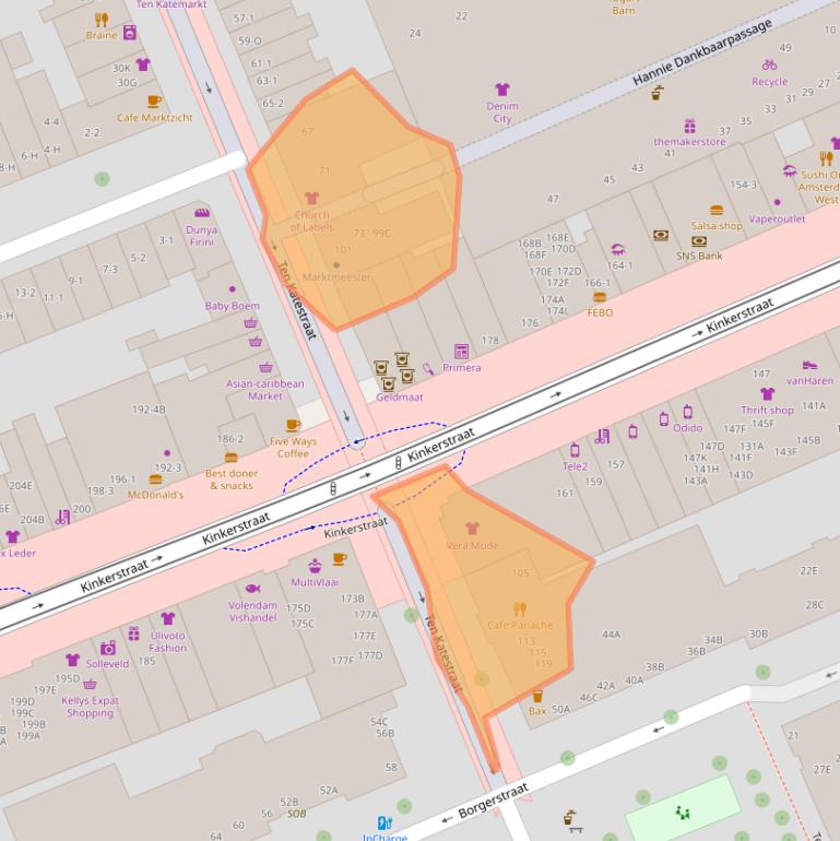 Kaart van postcodegebied 1053CC.