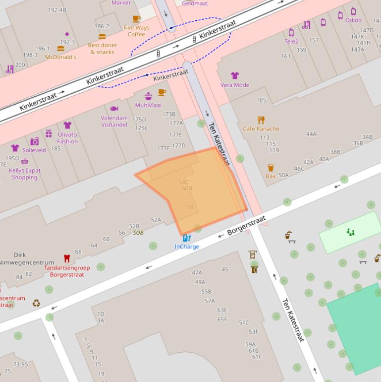 Kaart van postcodegebied 1053CH.