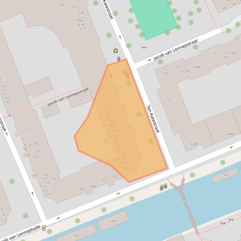 Kaart van postcodegebied 1053CK.