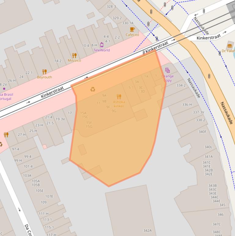 Kaart van postcodegebied 1053DB.