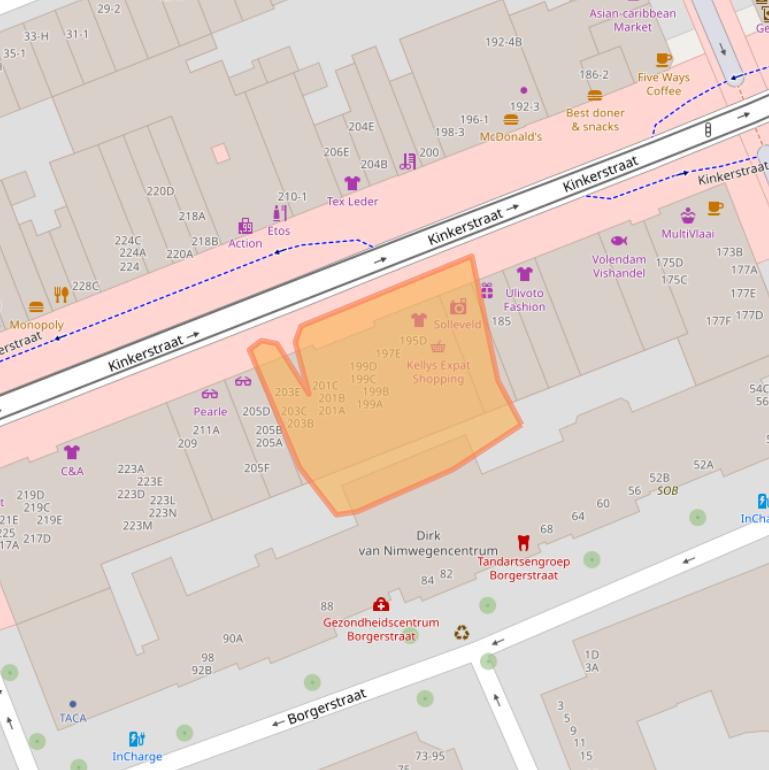 Kaart van postcodegebied 1053DR.