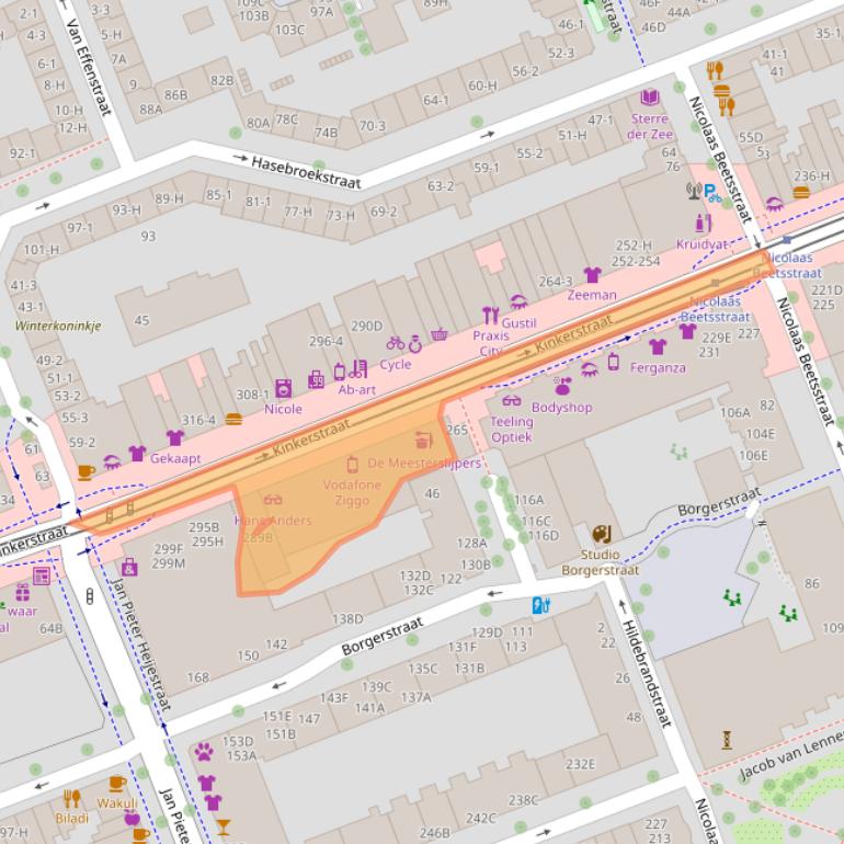 Kaart van postcodegebied 1053ES.