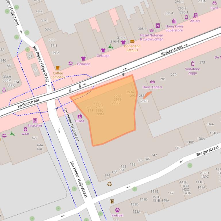 Kaart van postcodegebied 1053ET.