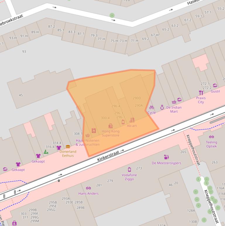 Kaart van postcodegebied 1053GC.