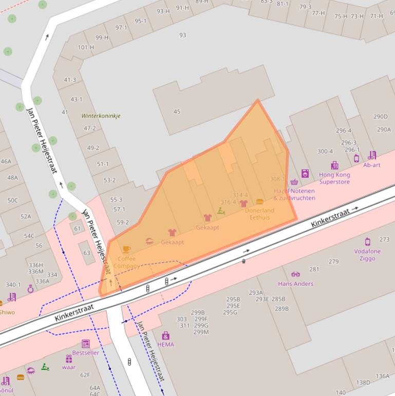 Kaart van postcodegebied 1053GD.