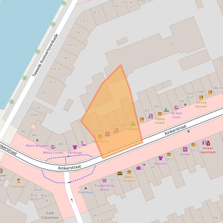 Kaart van postcodegebied 1053GH.