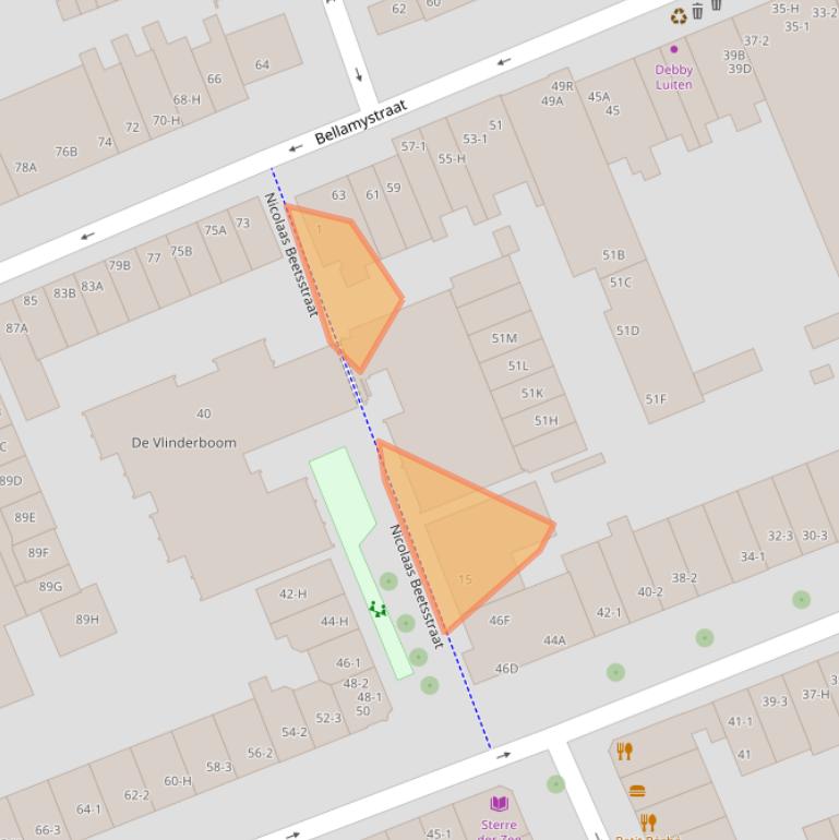 Kaart van postcodegebied 1053GW.