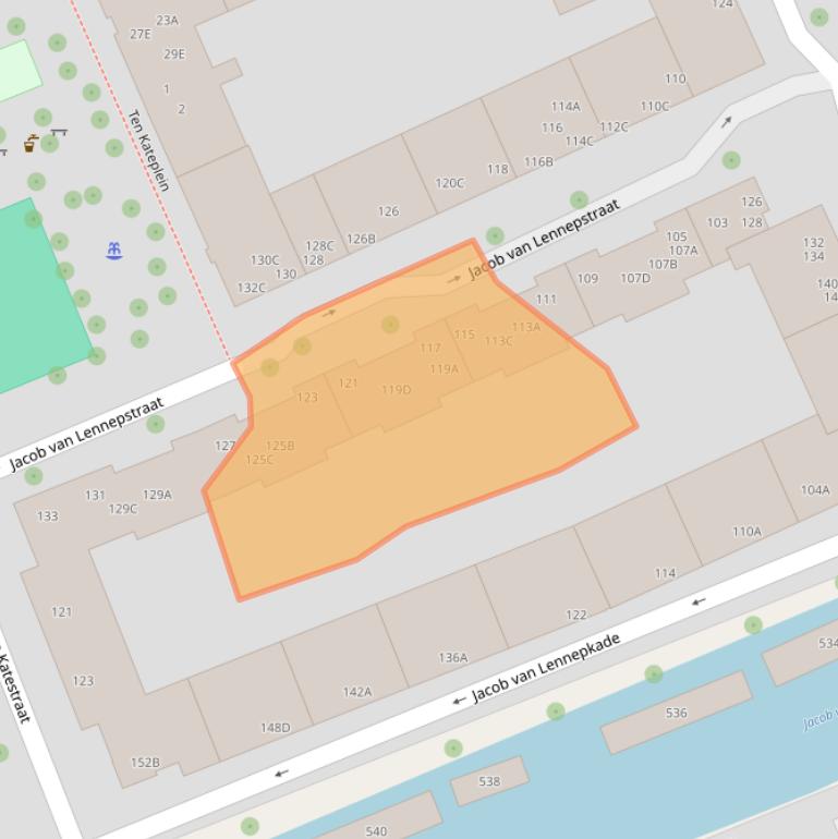 Kaart van postcodegebied 1053HS.