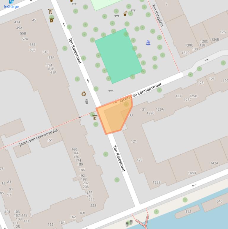 Kaart van postcodegebied 1053HV.