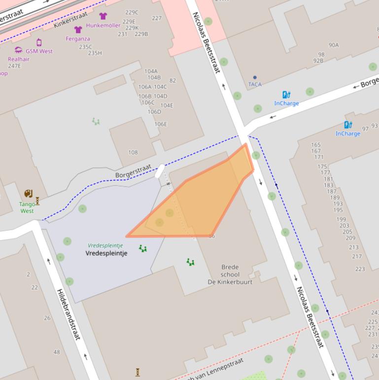 Kaart van postcodegebied 1053KA.