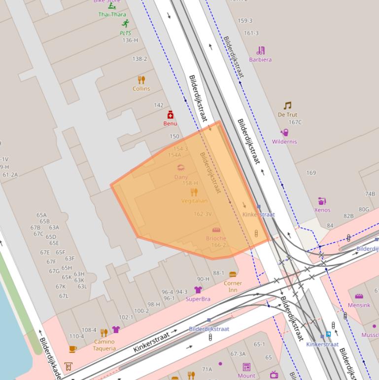 Kaart van postcodegebied 1053LC.