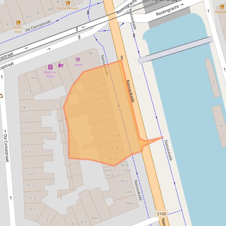 Kaart van postcodegebied 1053LK.