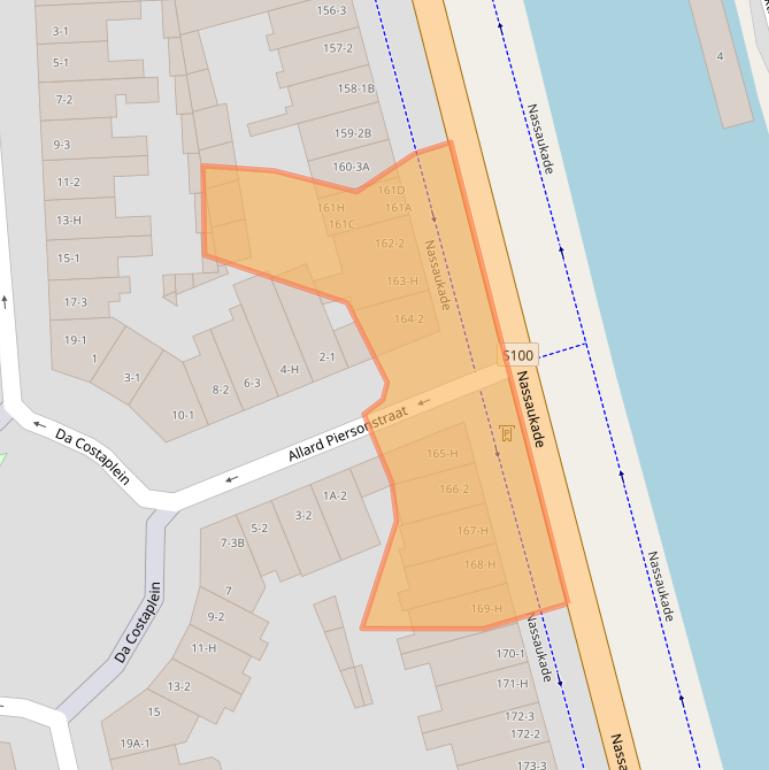 Kaart van postcodegebied 1053LL.