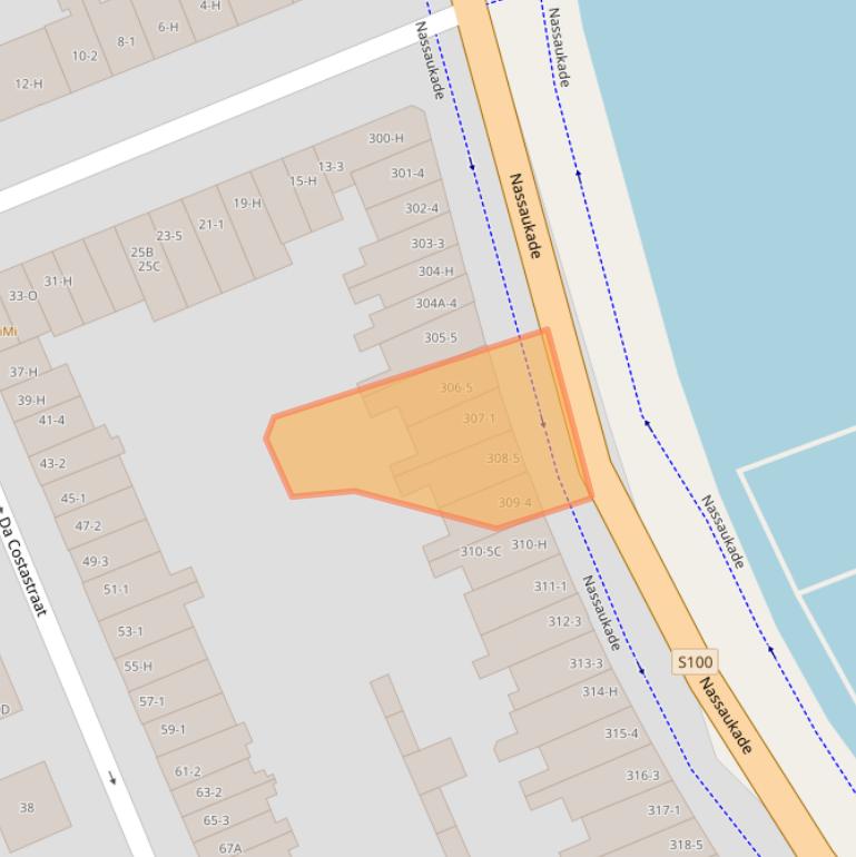 Kaart van postcodegebied 1053LP.