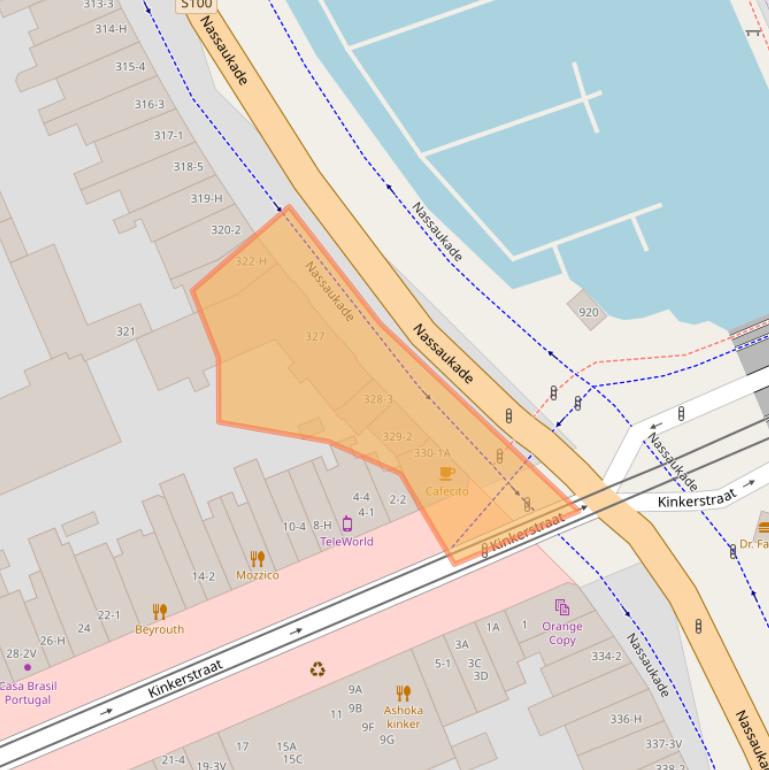 Kaart van postcodegebied 1053LT.