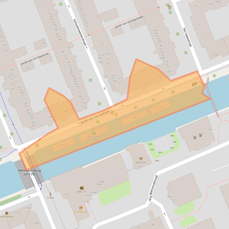 Kaart van postcodegebied 1053MX.