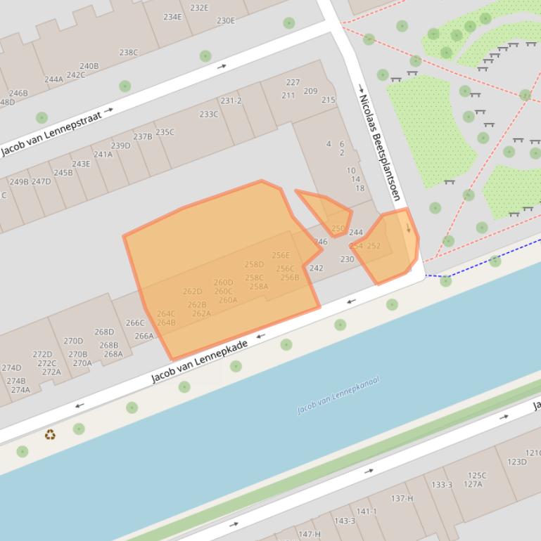 Kaart van postcodegebied 1053ND.