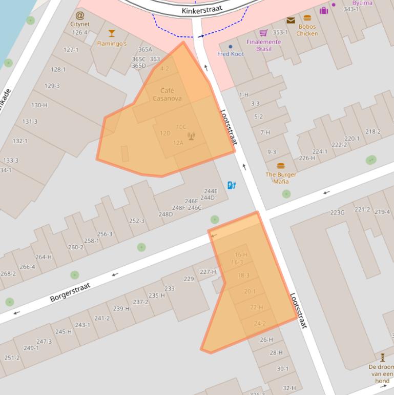 Kaart van postcodegebied 1053NX.