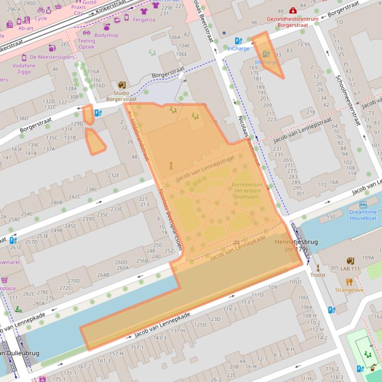 Kaart van postcodegebied 1053PE.