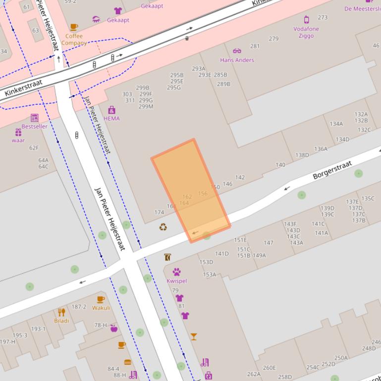 Kaart van postcodegebied 1053RB.