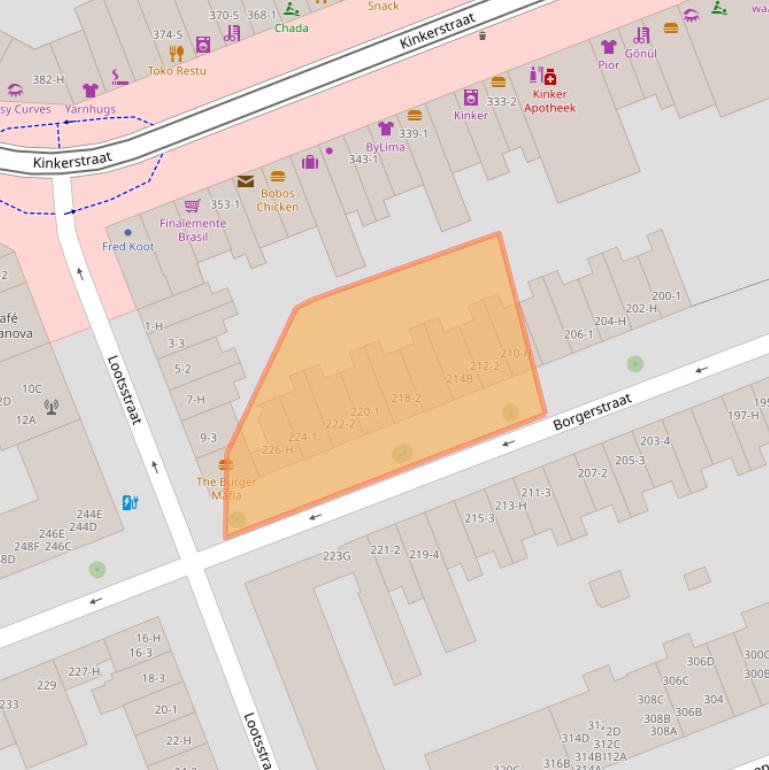 Kaart van postcodegebied 1053RE.