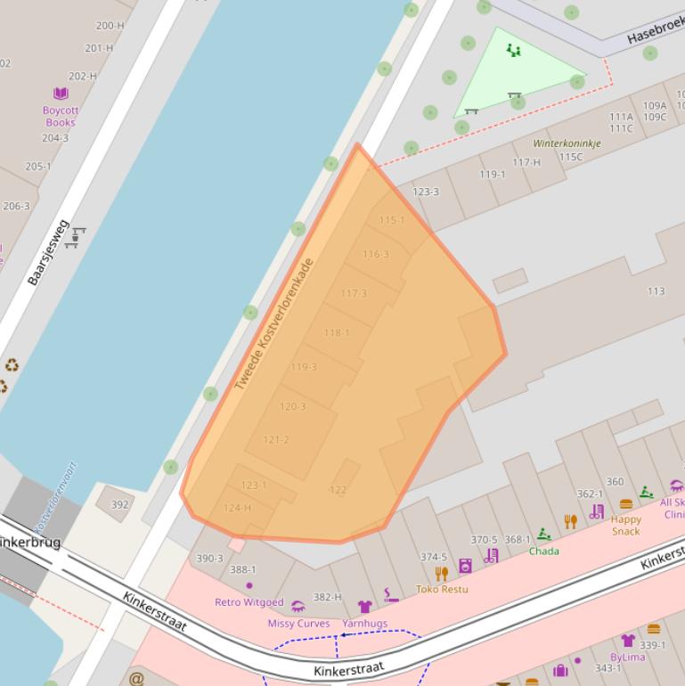 Kaart van postcodegebied 1053SC.