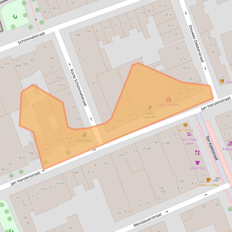 Kaart van postcodegebied 1053ST.