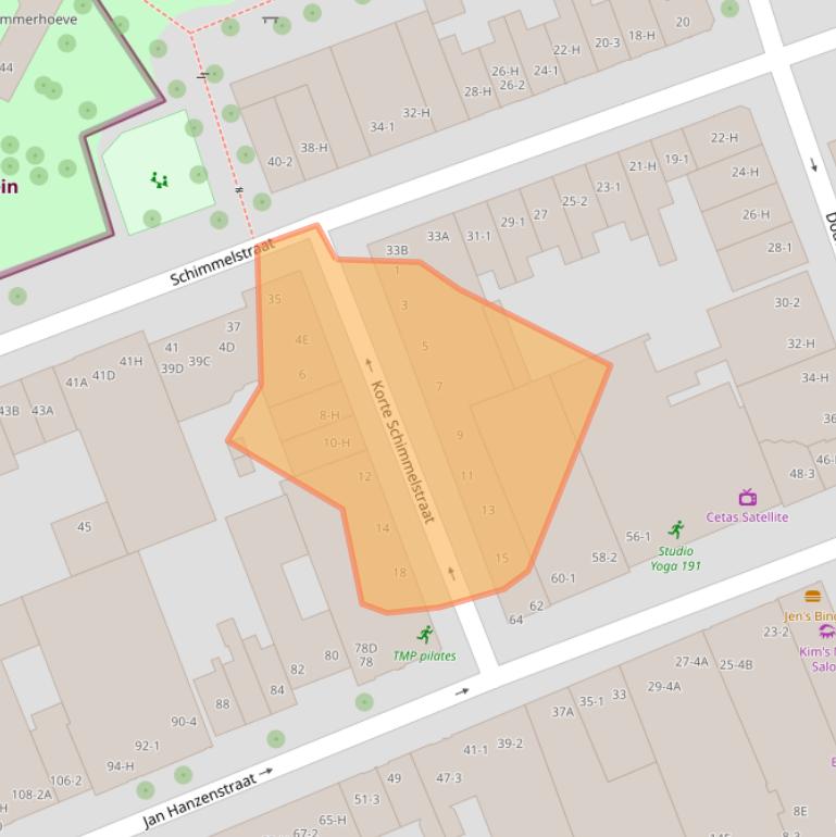 Kaart van postcodegebied 1053SZ.