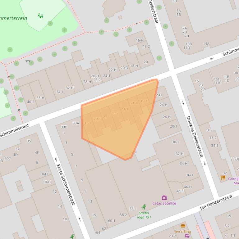 Kaart van postcodegebied 1053TB.