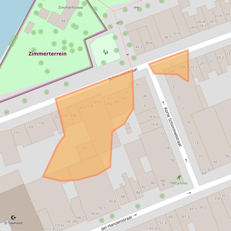 Kaart van postcodegebied 1053TC.