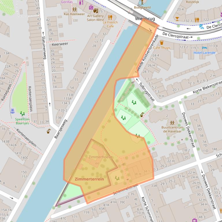 Kaart van postcodegebied 1053TH.