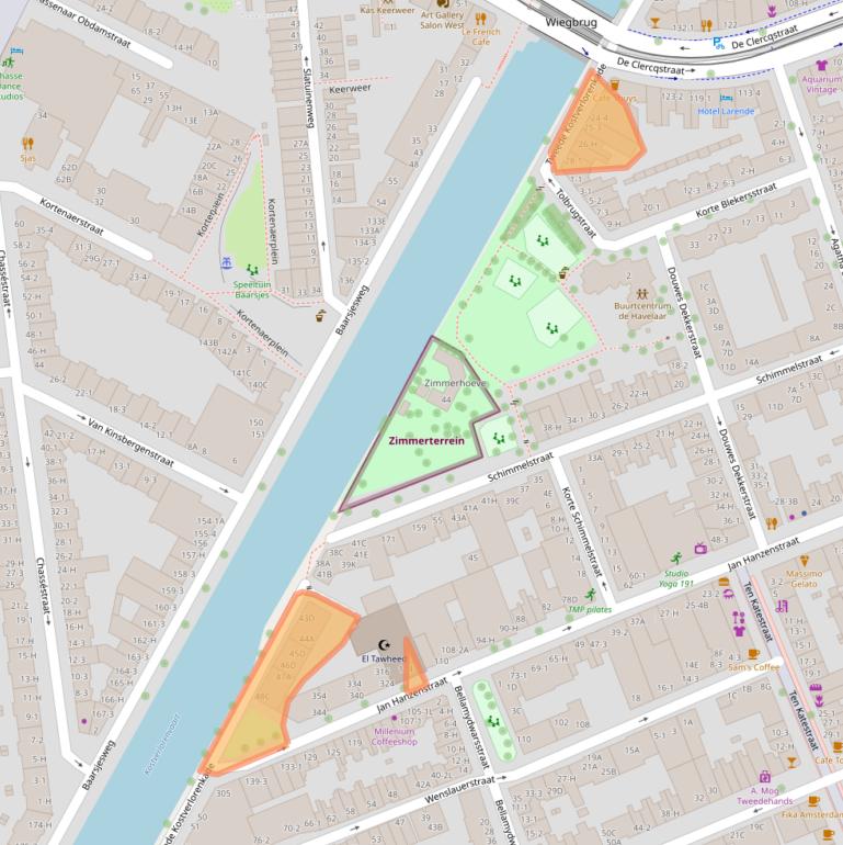 Kaart van postcodegebied 1053TP.