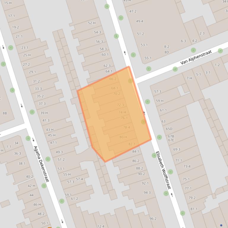 Kaart van postcodegebied 1053TW.