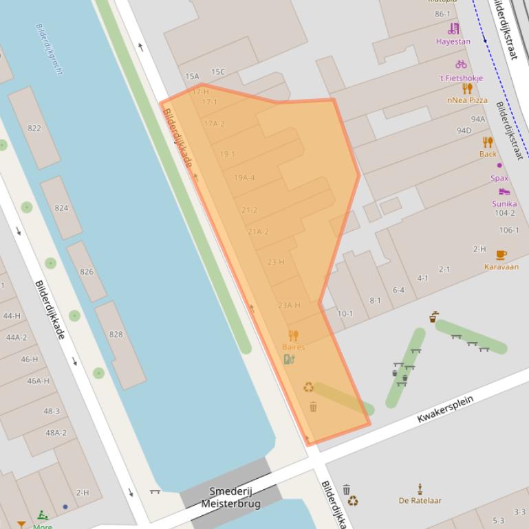 Kaart van postcodegebied 1053VB.