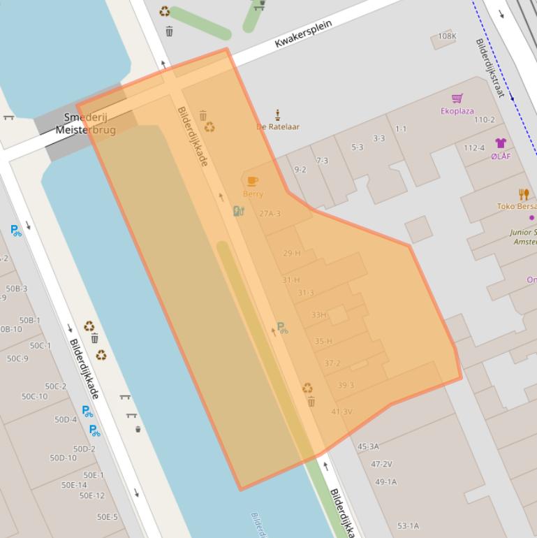 Kaart van postcodegebied 1053VH.