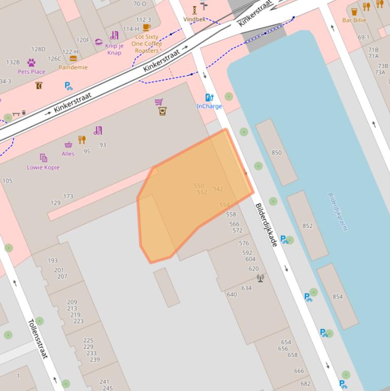 Kaart van postcodegebied 1053VR.