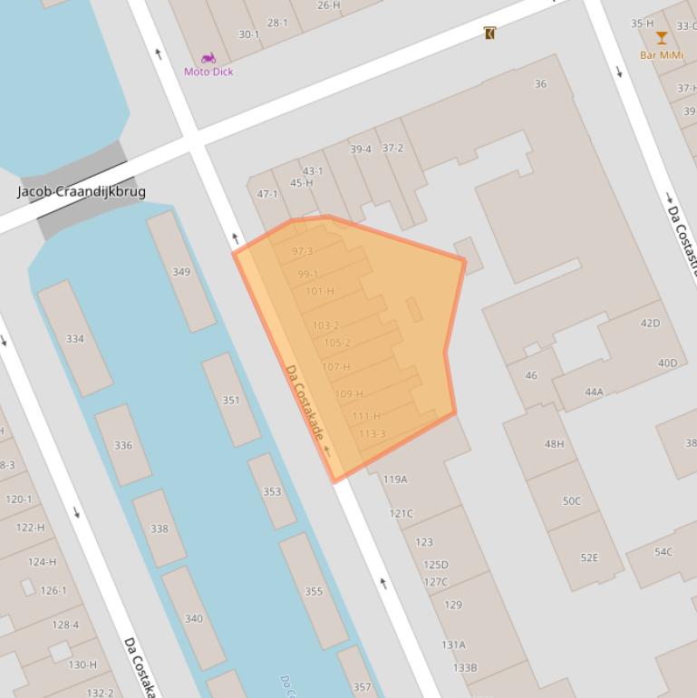 Kaart van postcodegebied 1053WR.