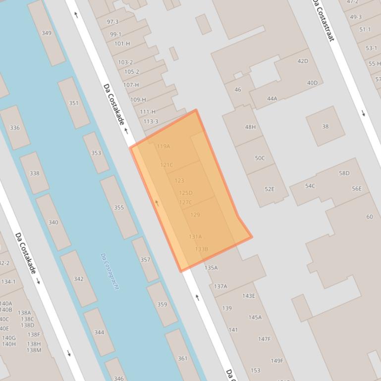 Kaart van postcodegebied 1053WS.