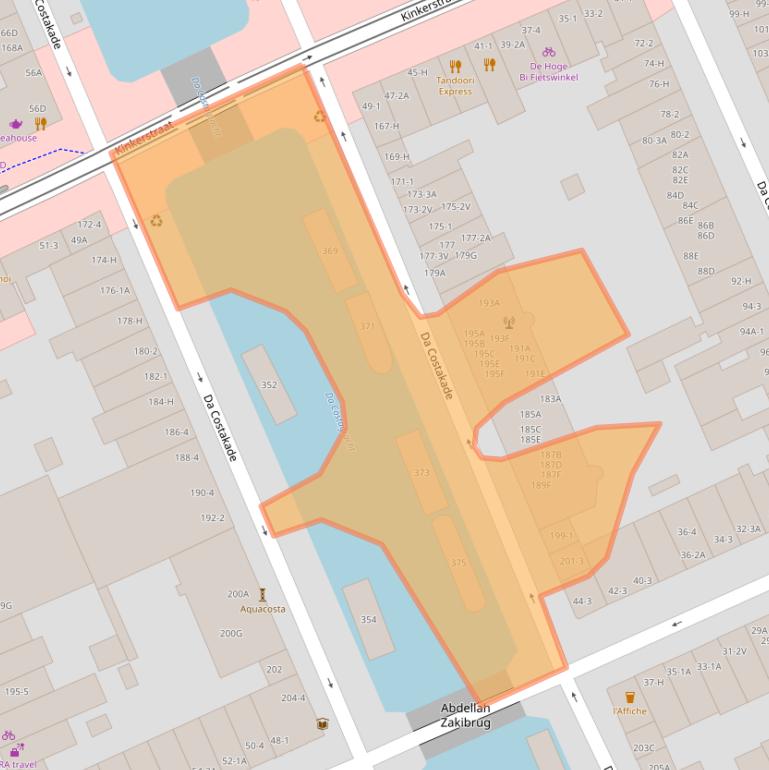 Kaart van postcodegebied 1053WZ.