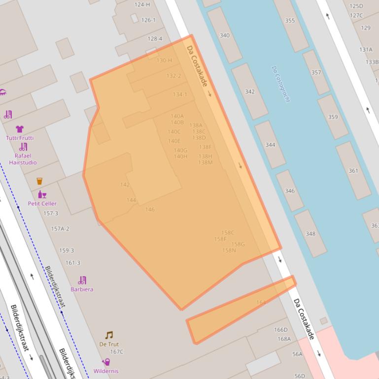 Kaart van postcodegebied 1053XC.